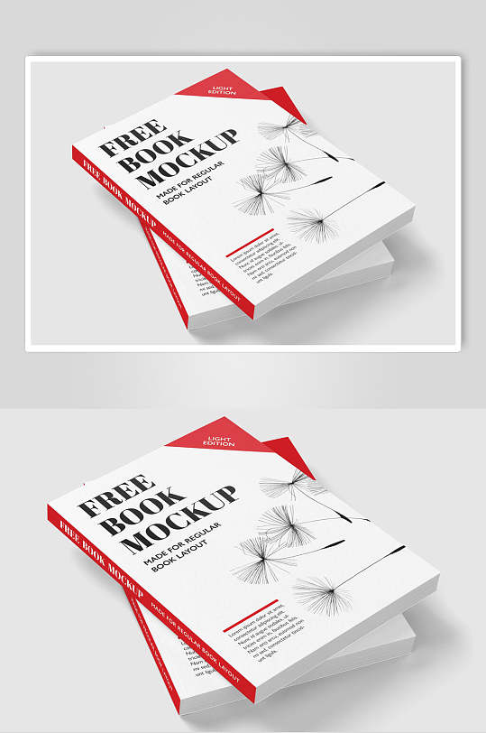 叠放书本画册样机效果图-众图网