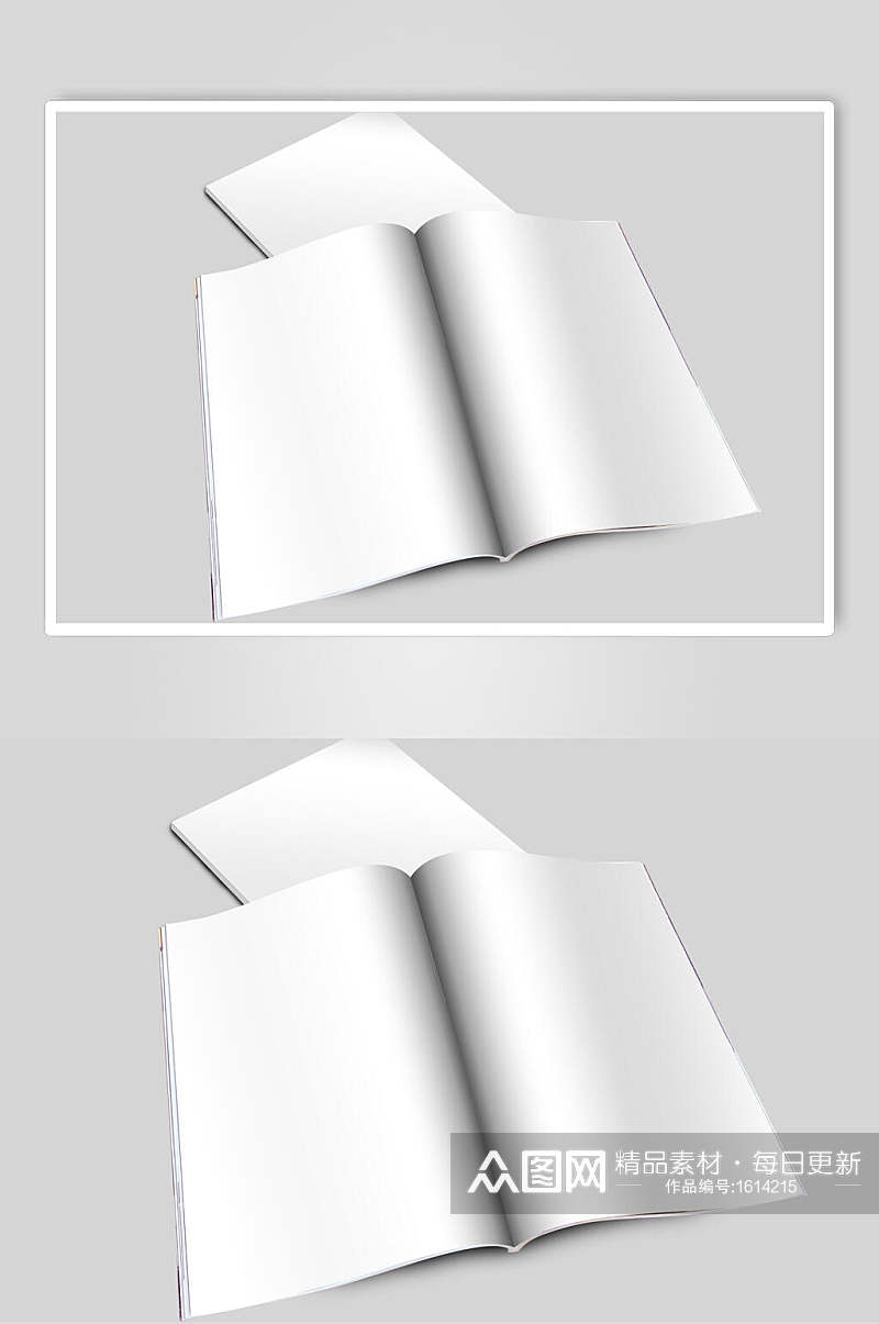 白色书籍样机效果图素材