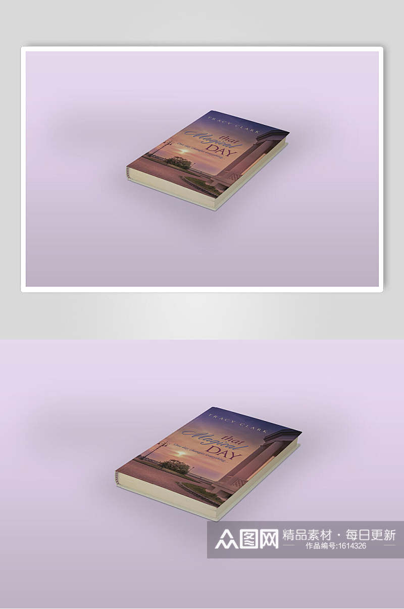 紫色画册样机贴图效果图素材