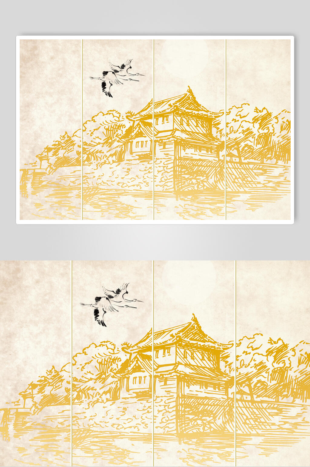 金线建筑元素素材素材