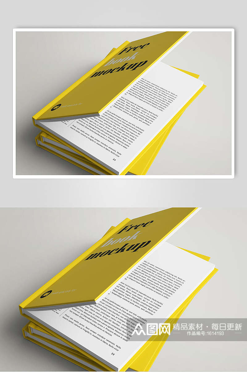 黄色画册样机贴图效果图素材
