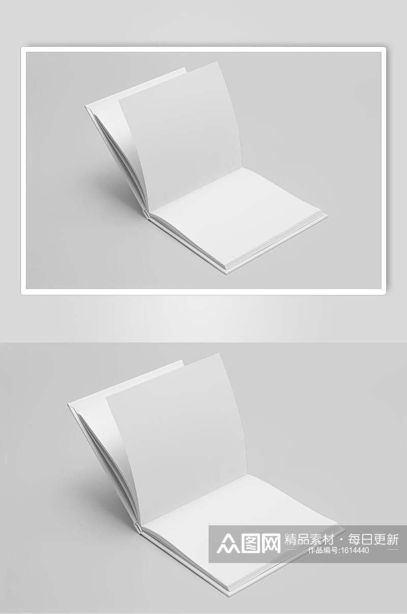 对折页方形画册效果图素材