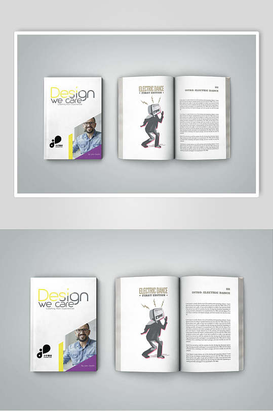 书本胶装画册样机效果图-众图网