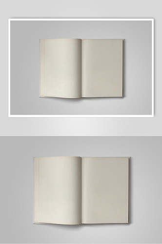 白色内折页画册样机贴图效果图