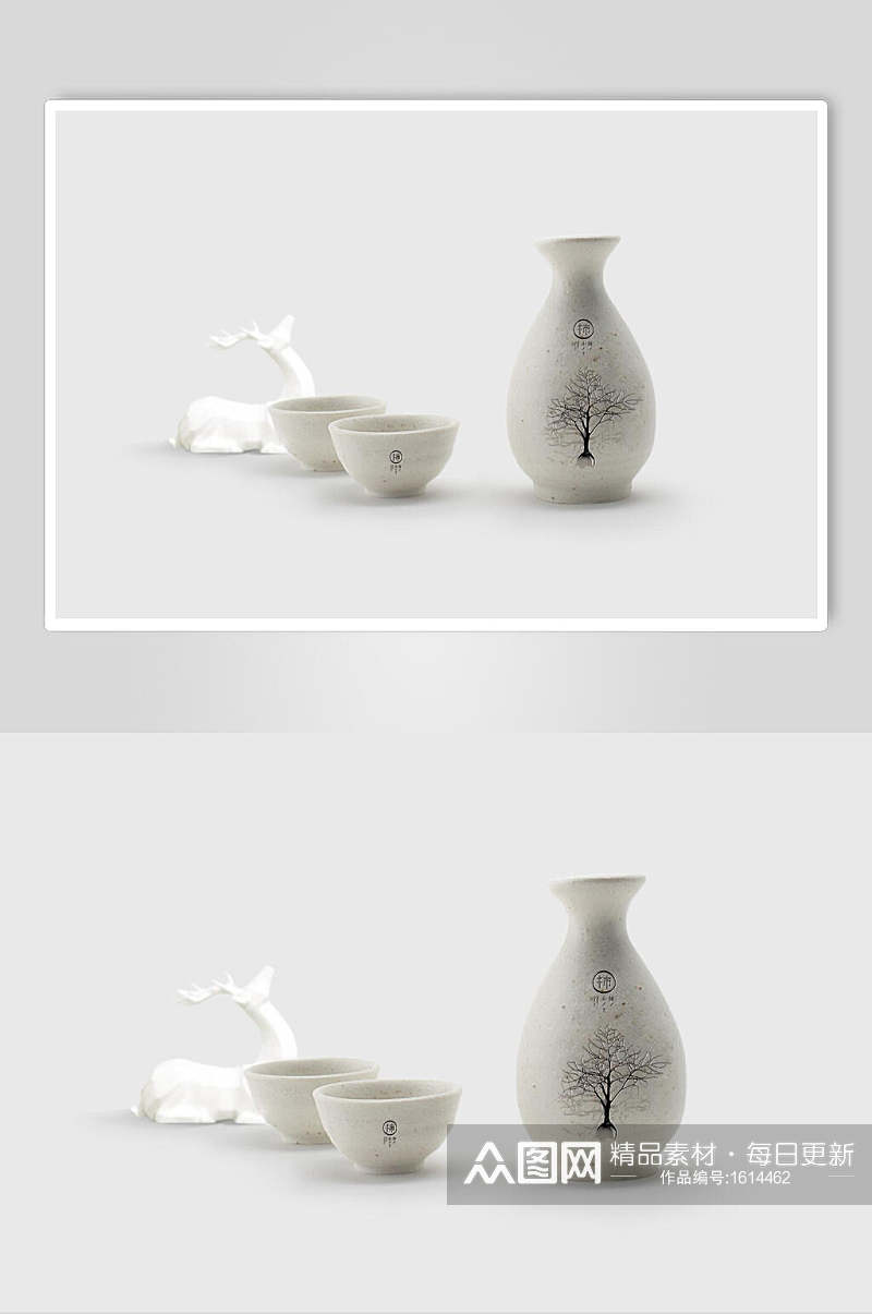 中国风陶瓷餐具瓶子样机效果图素材