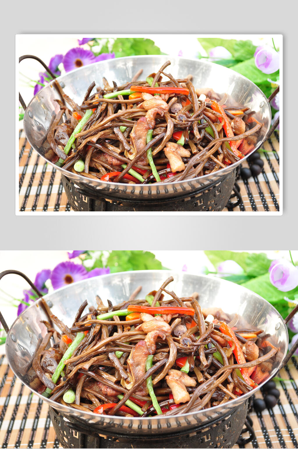 茶树菇爆鸭丝高清图片素材