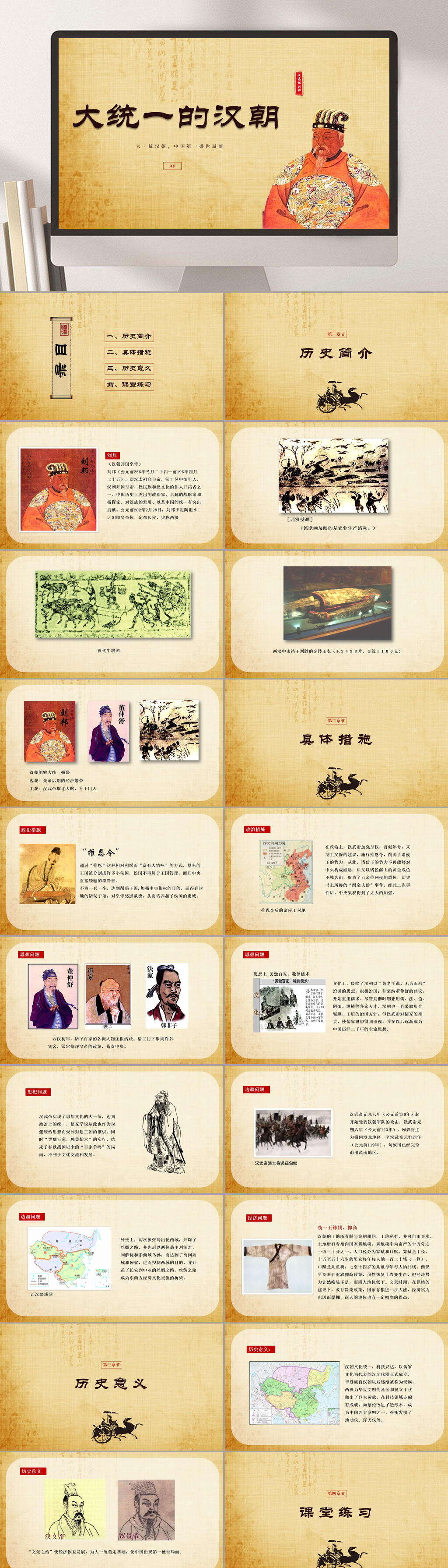 大统一的汉朝介绍中华历史课件PPT素材