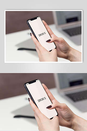手拿IPHONE手机样机效果图