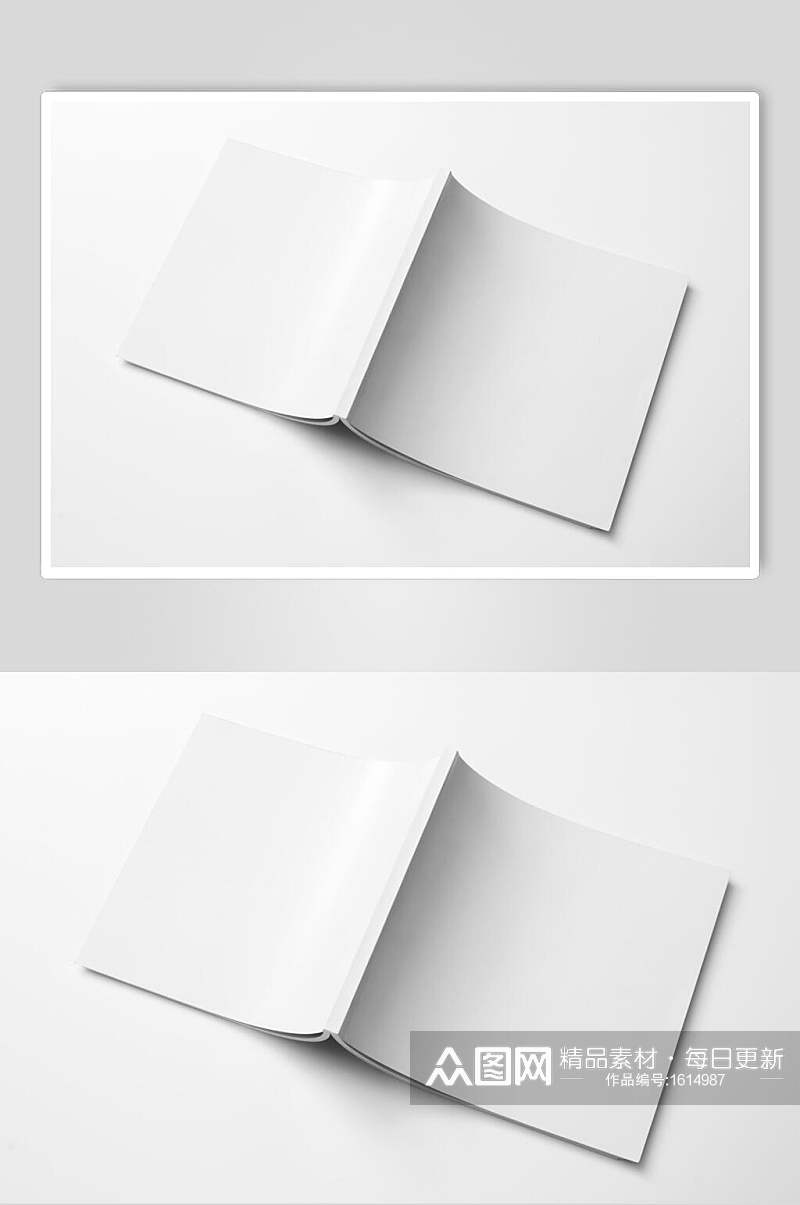 封面对折页方形画册效果图素材