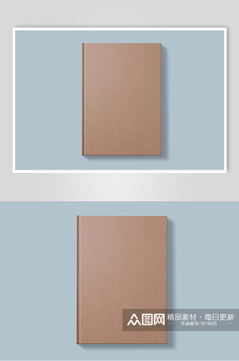 褐色封面画册样机贴图效果图素材