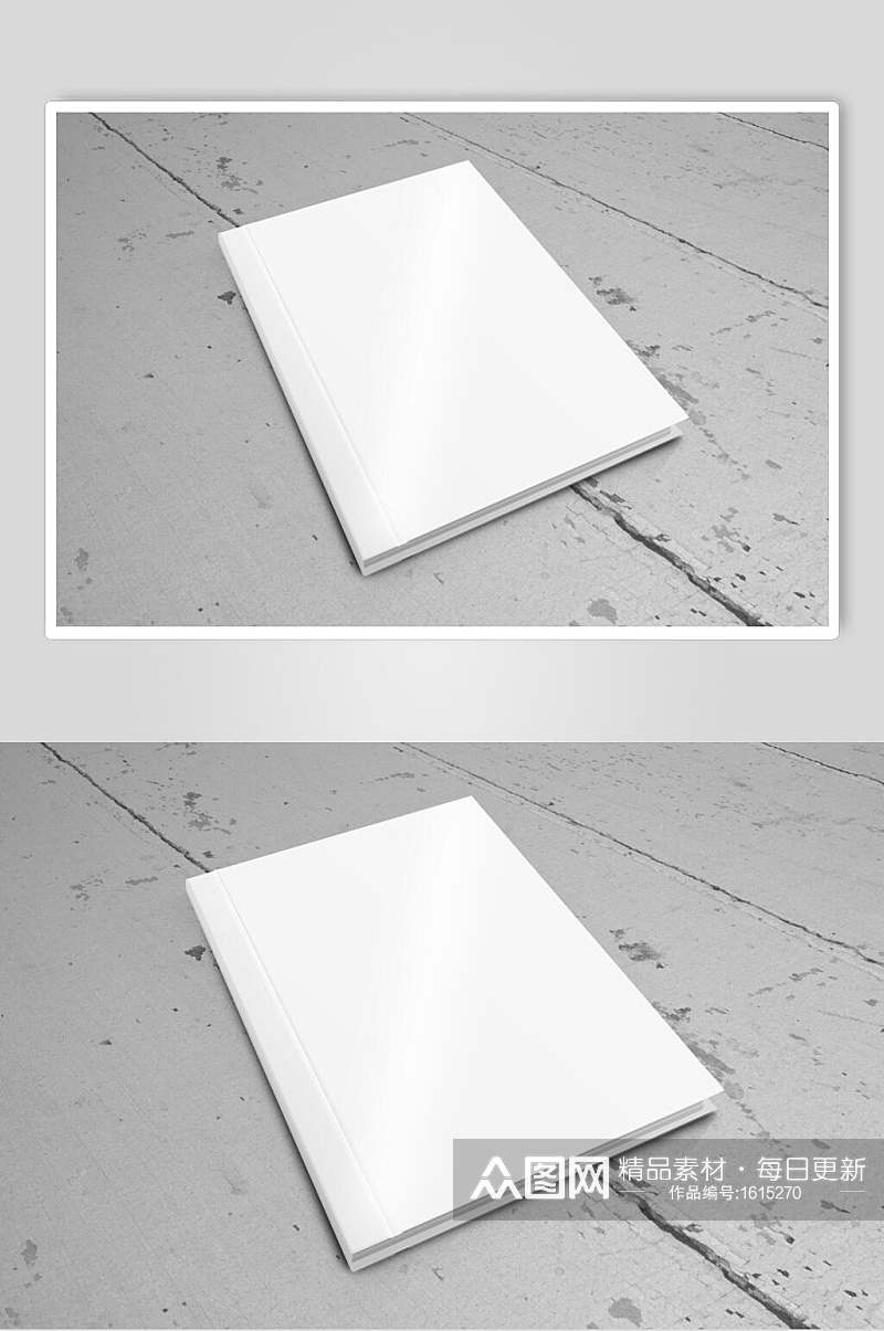 白色封面画册样机贴图效果图素材