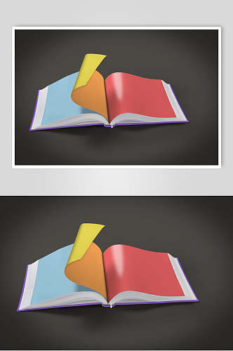 彩色内折页画册样机贴图效果图