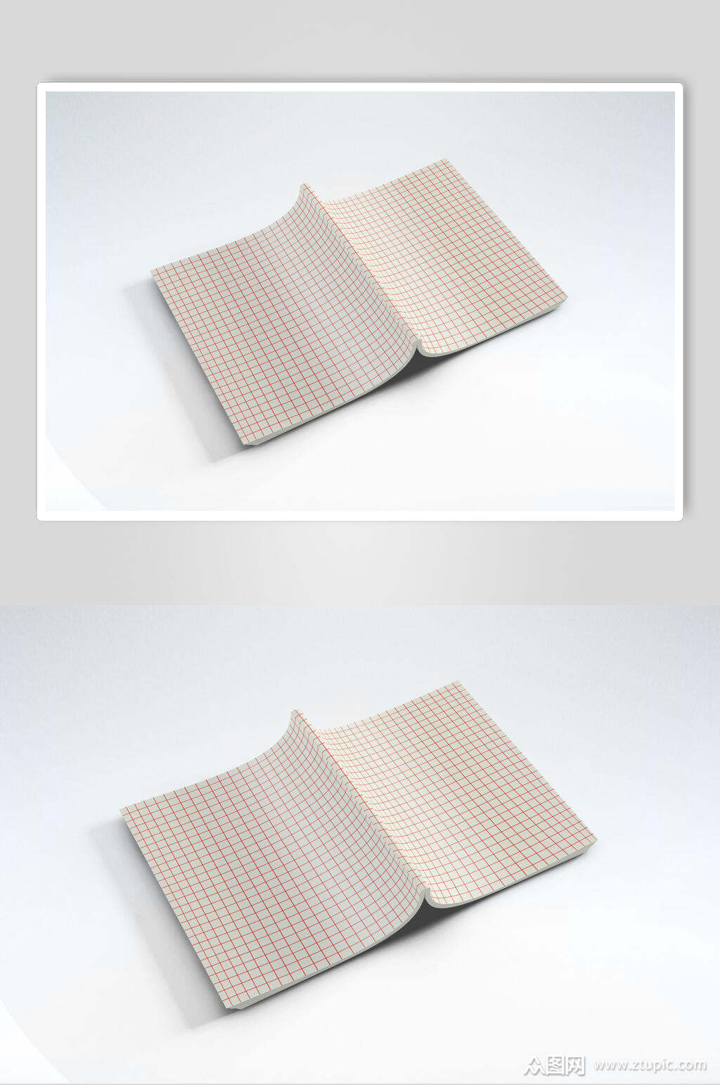 格子封面画册样机贴图效果图