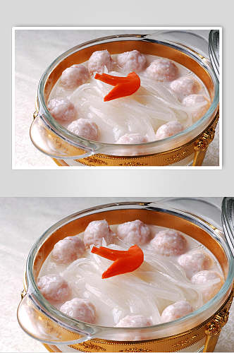 广式虾滑萝卜煲高清图片