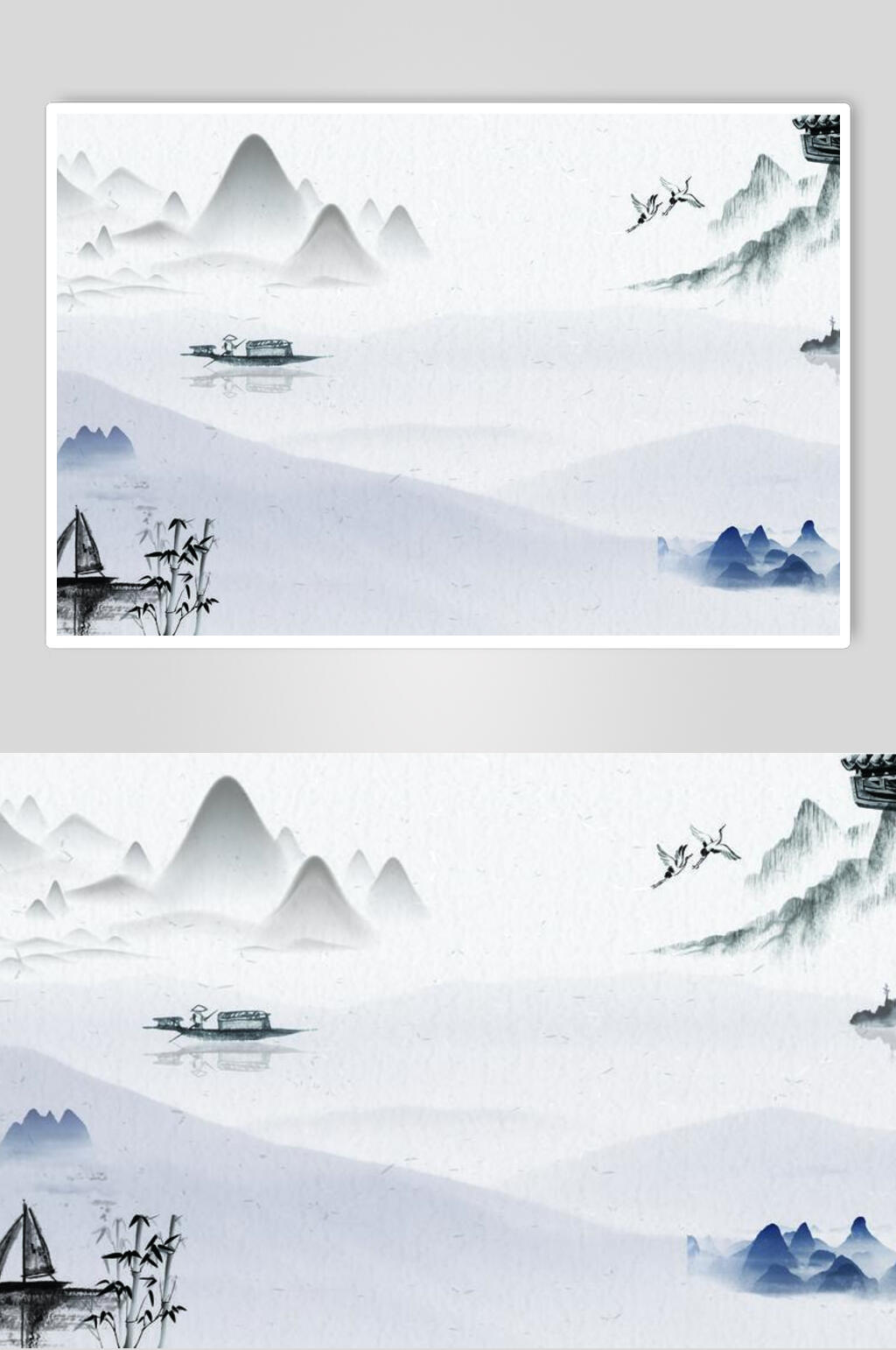 水墨画山水设计元素素材素材