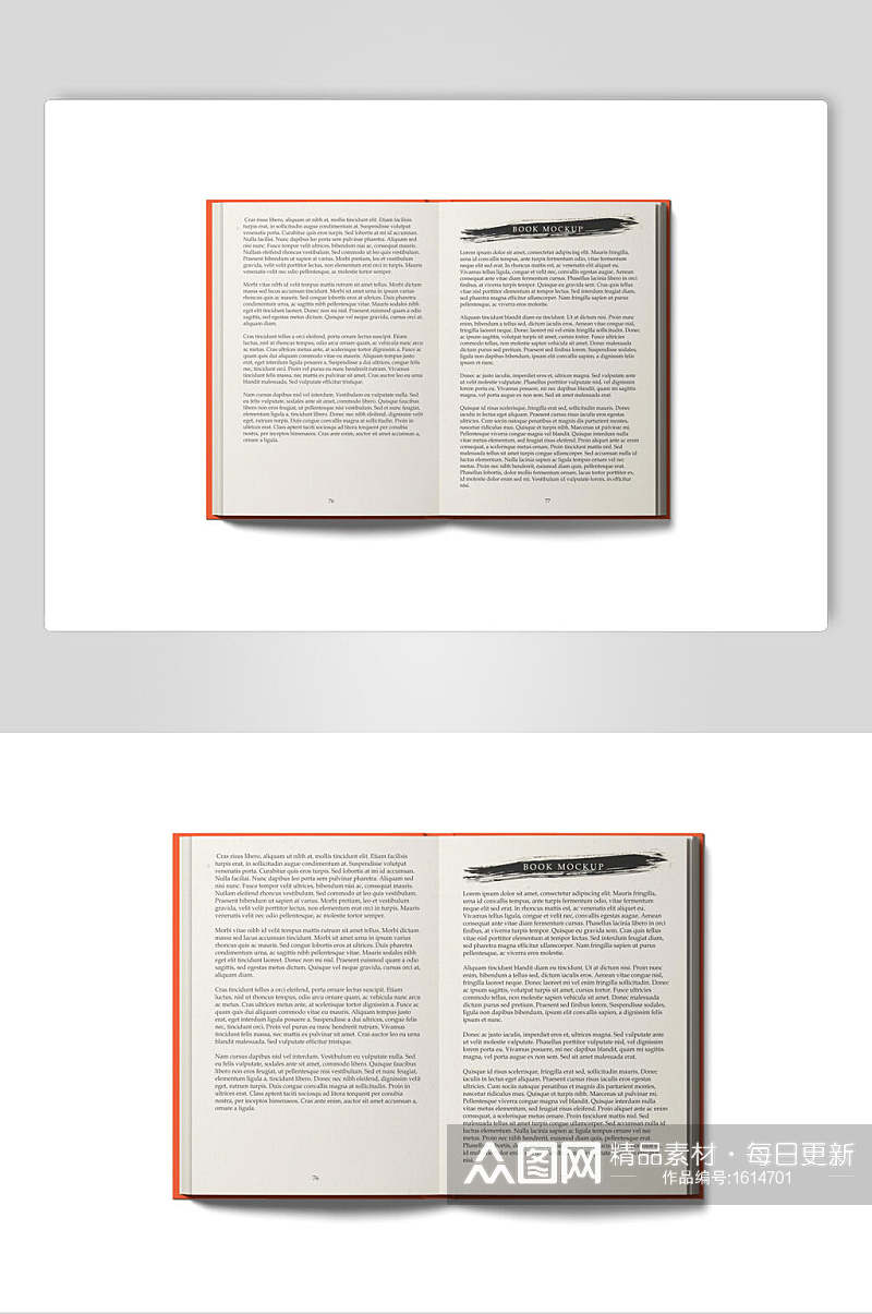 内页书本精装书籍画册样机效果图素材