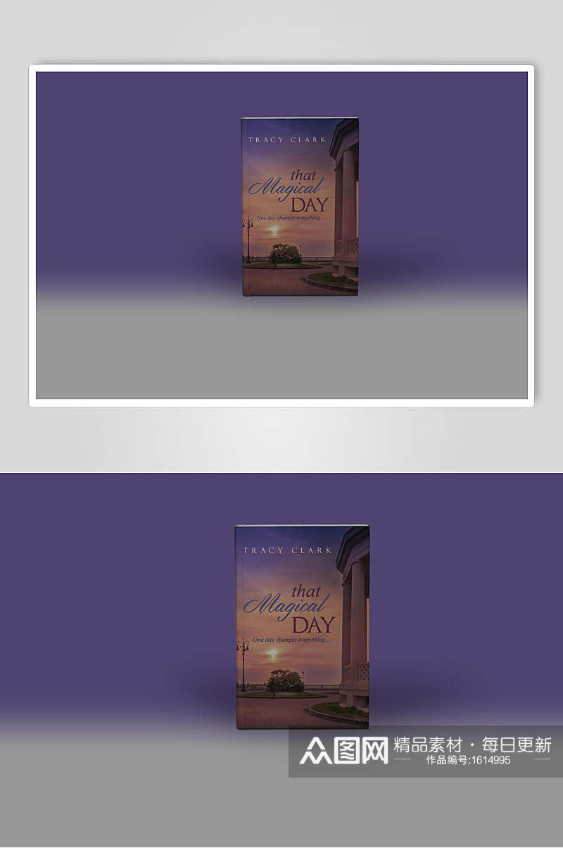紫色封面画册样机贴图效果图素材