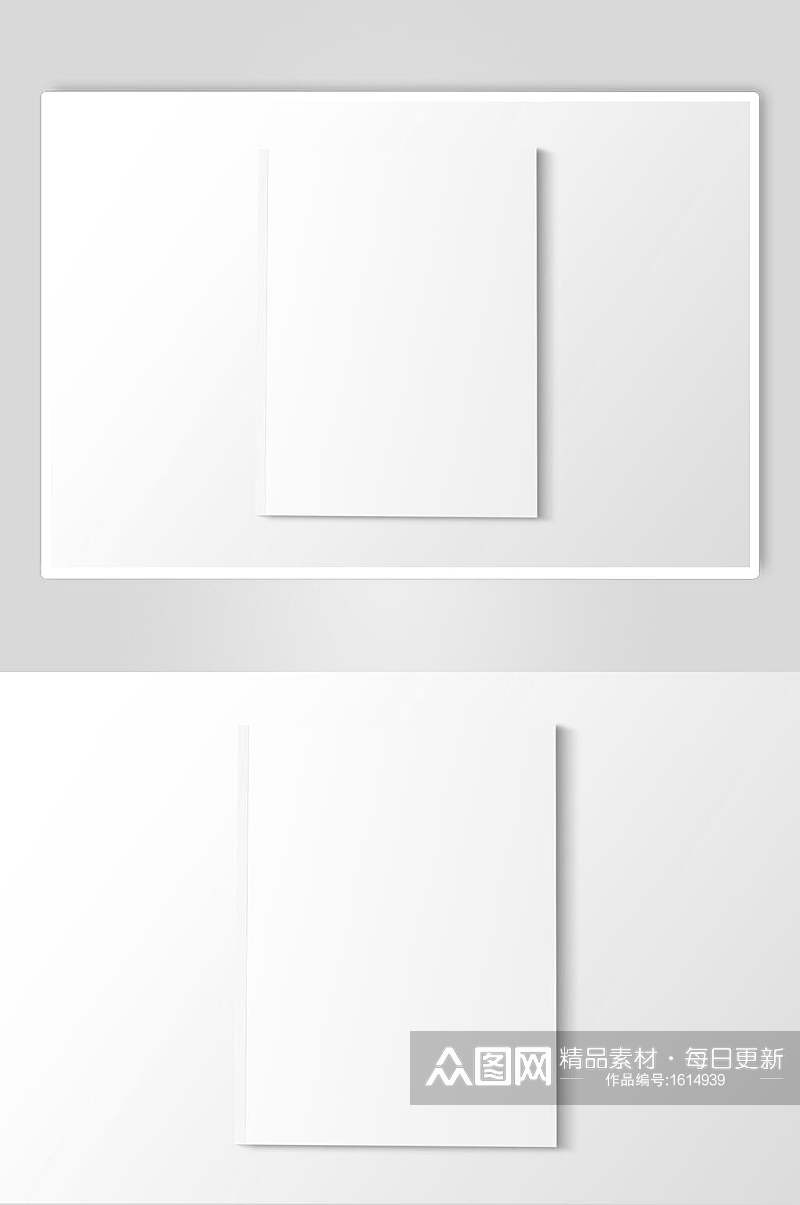纯白色封面画册样机贴图效果图素材