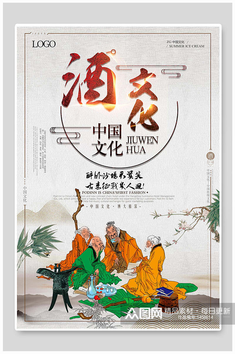 中国文化酒文化海报素材