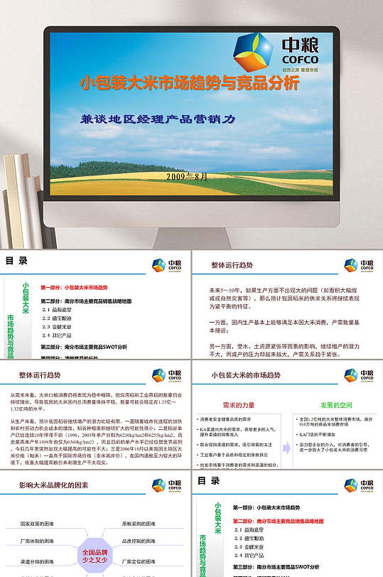 小包装大米市场趋势及竞品分析竞品分析ppt模板