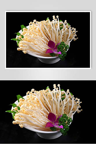 菌类菜品摆盘高清图片