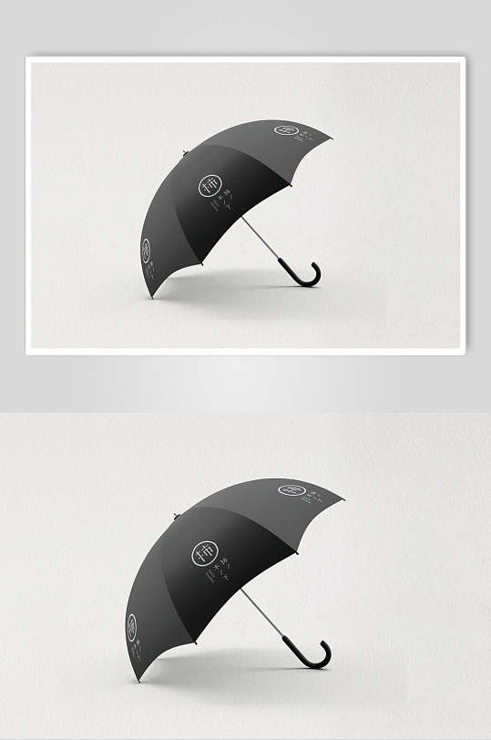 黑色雨伞样LOGO展示样机效果图