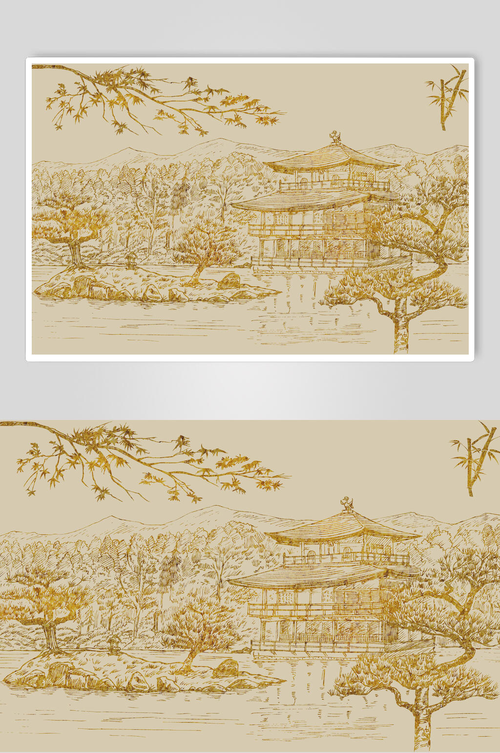 宫殿金线建筑元素素材素材