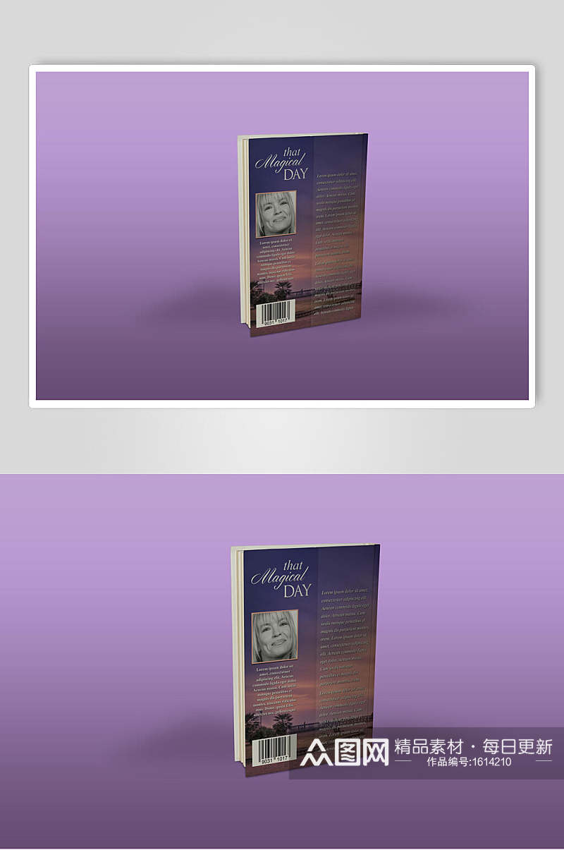 紫色画册样机贴图效果图素材