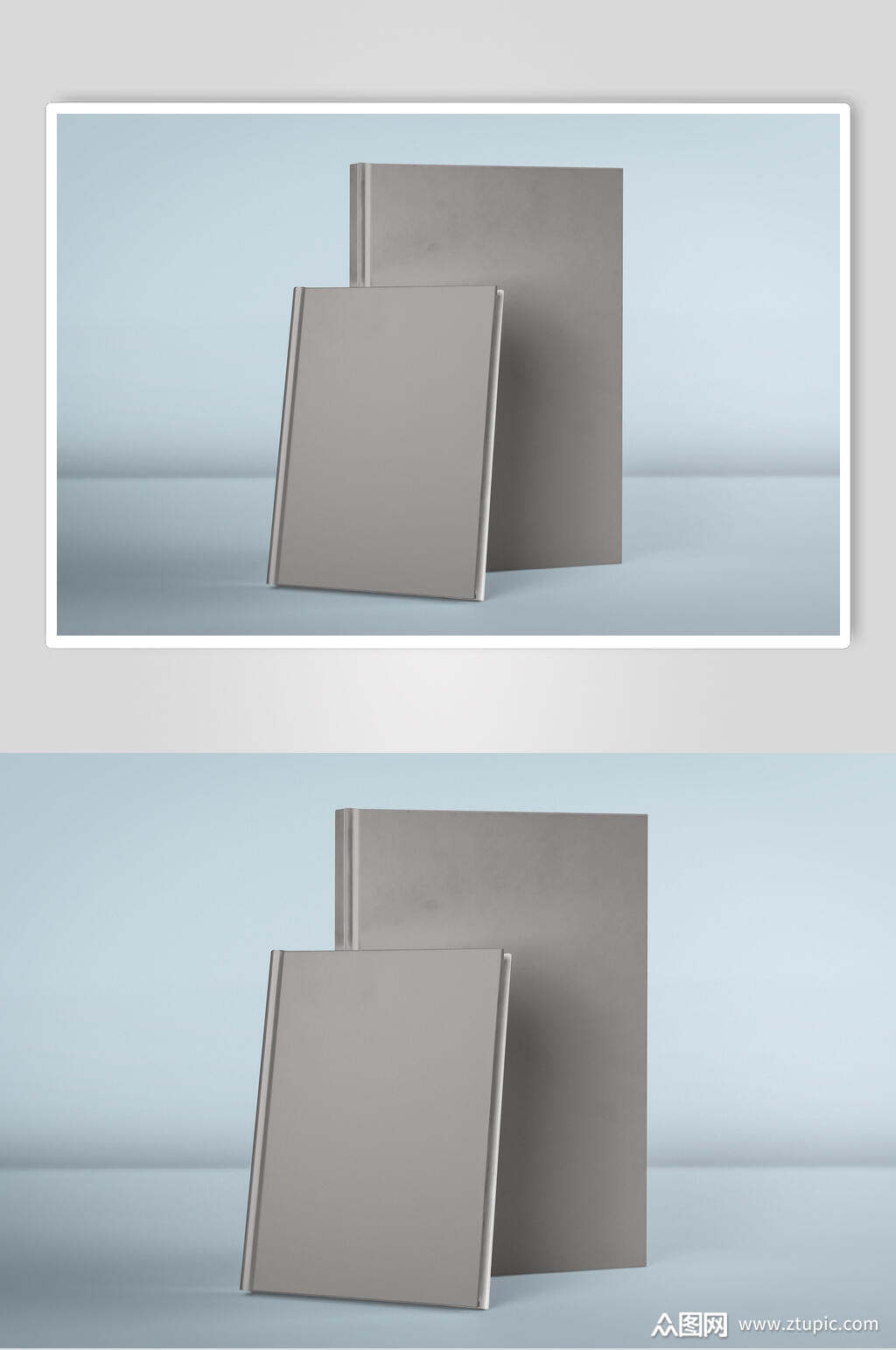 灰色封面画册样机贴图效果图