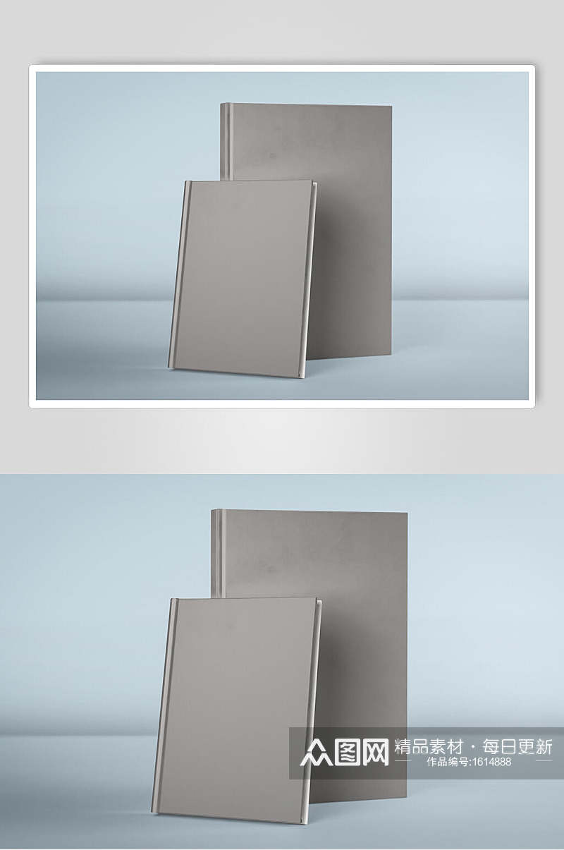 灰色封面画册样机贴图效果图素材