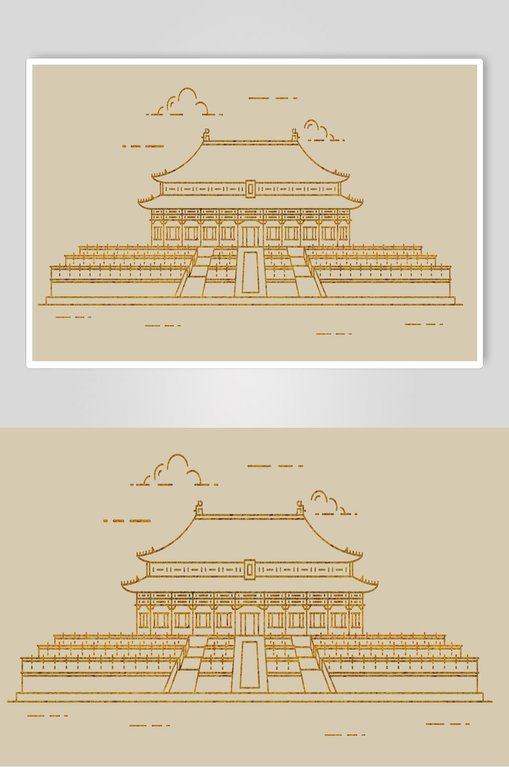 天坛金线建筑元素素材素材