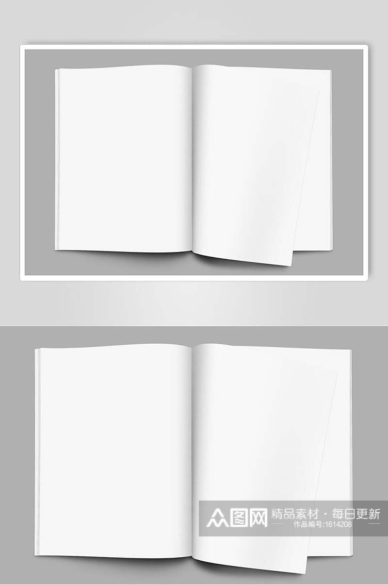 白色画册样机效果图素材