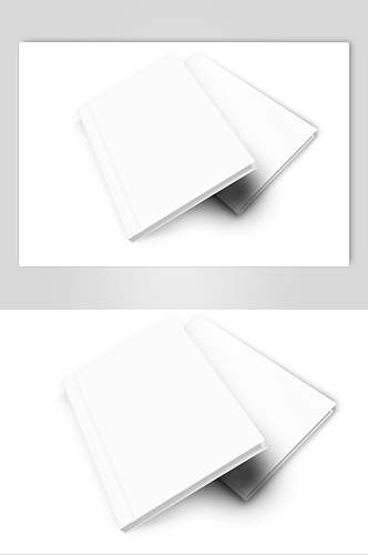 纯白色叠放画册样机贴图效果图