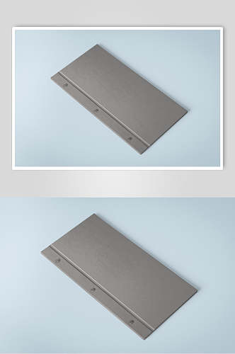 金属质感灰色画册封面样机贴图效果图