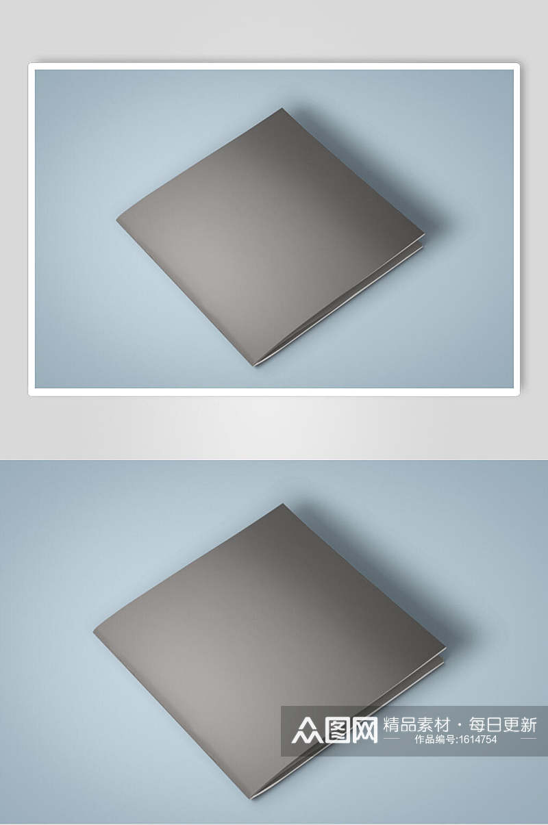灰色封面画册样机贴图效果图素材