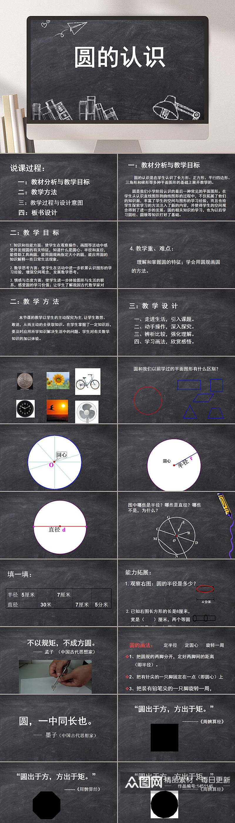 圆的认识小学数学课件PPT素材