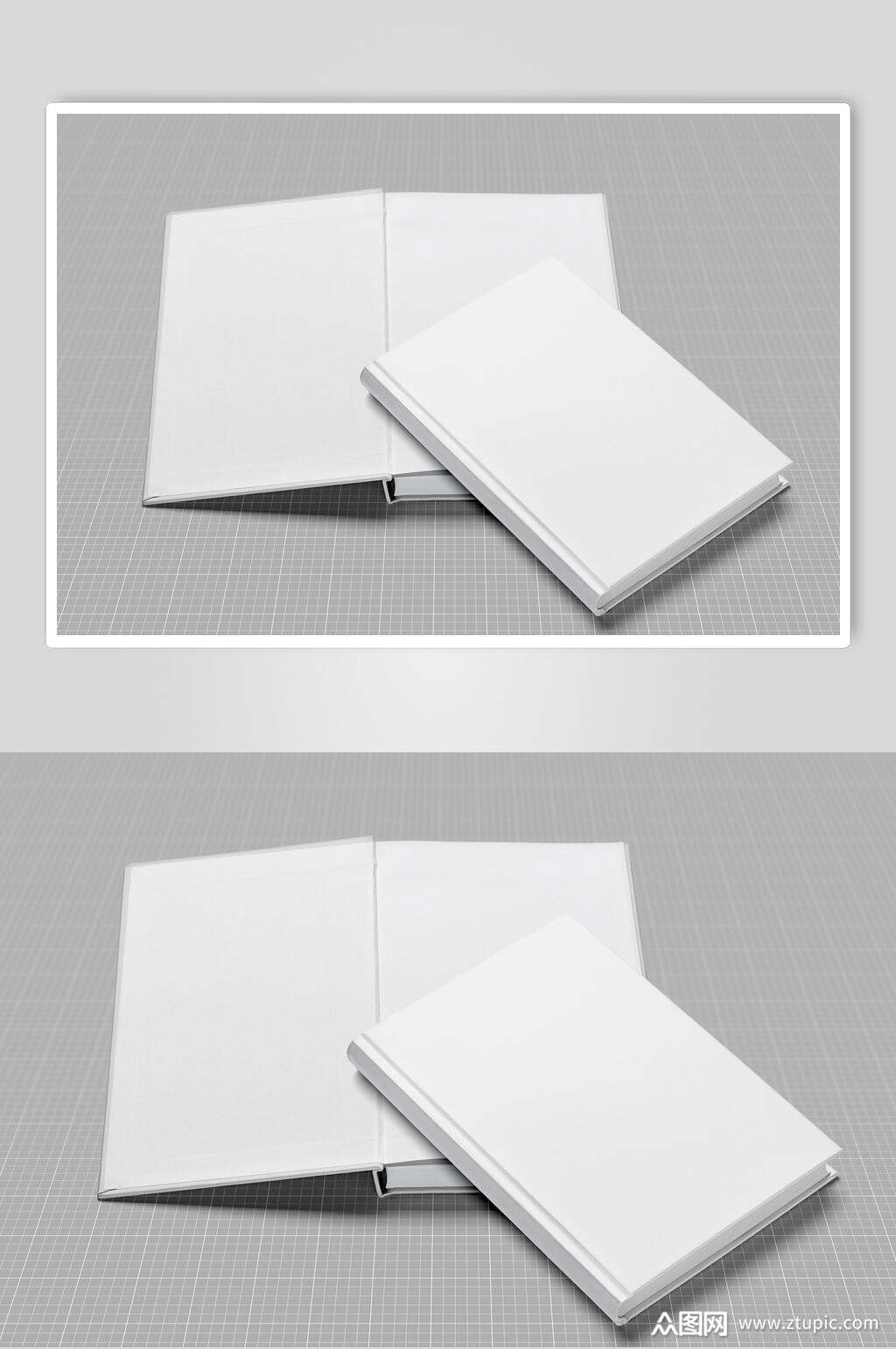 叠放白色书本画册样机贴图效果图模板下载-编号1614620-众图网