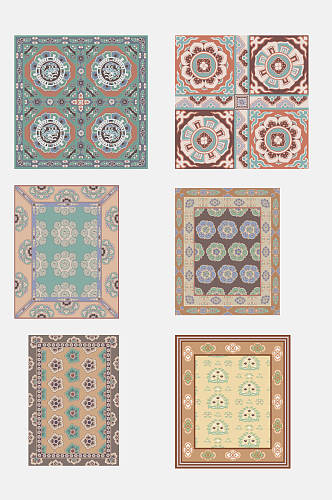 古典花纹图案地毯花纹设计元素