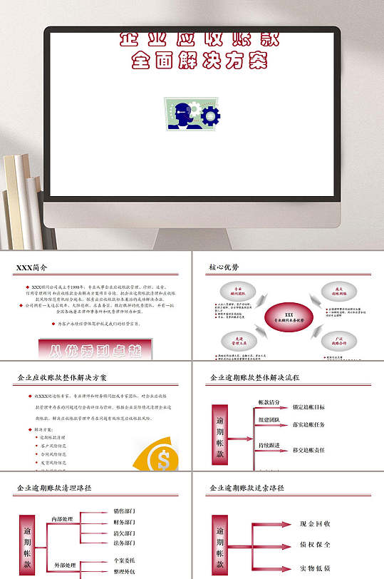 企业应收账款全面解决方案PPT模板-众图网
