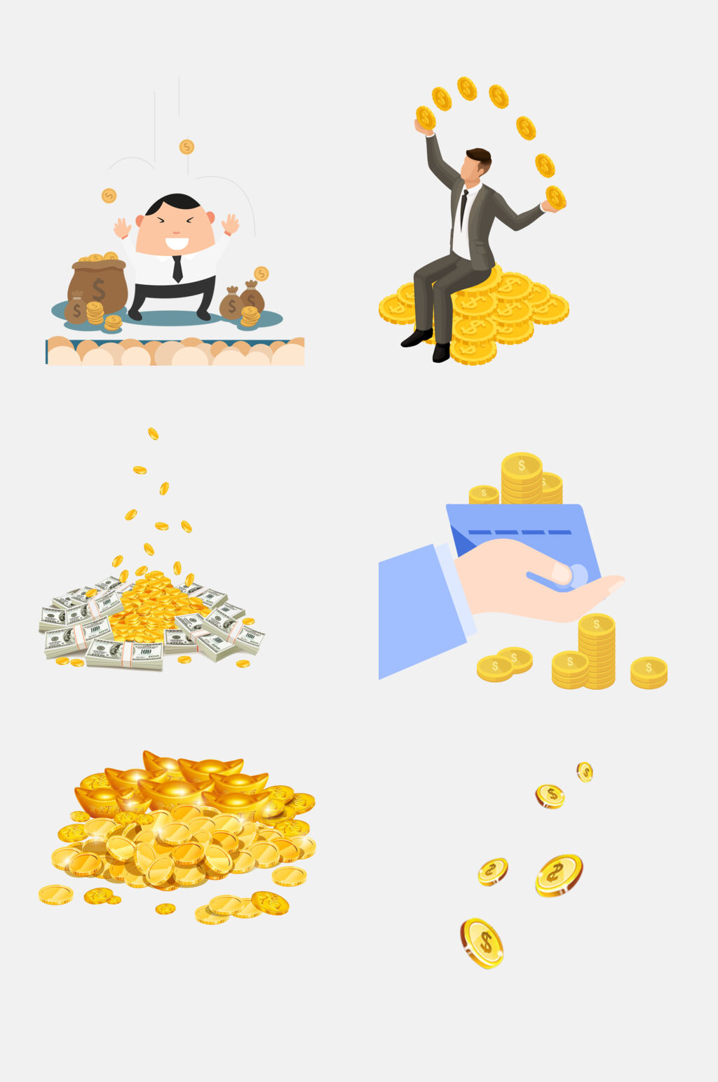 金币财宝元素素材素材