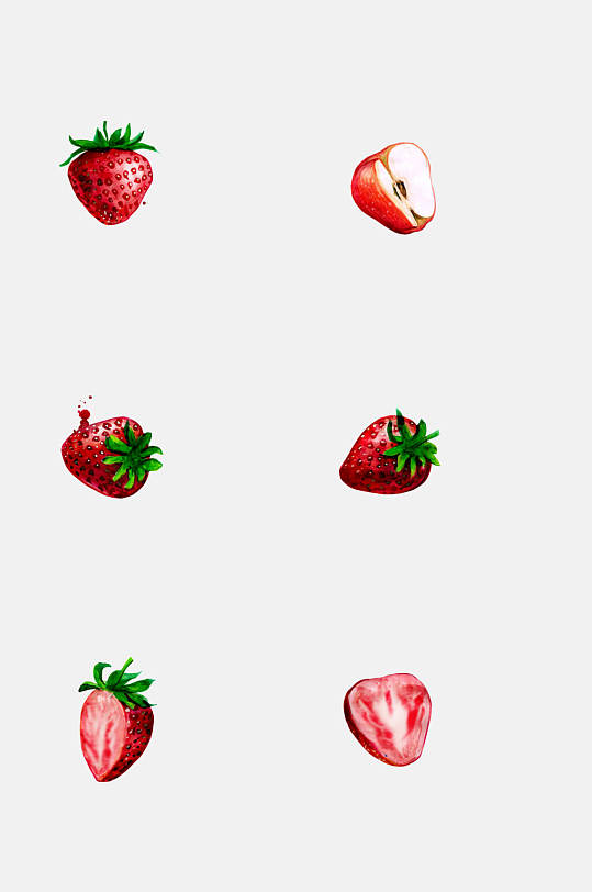 新鲜草莓果蔬元素