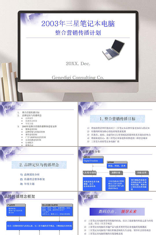 三星笔记本电脑整合营销传播计划PPT模板