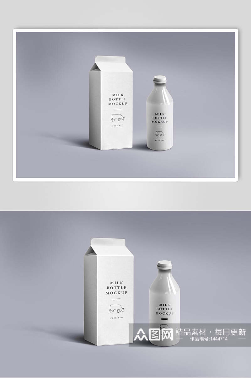 牛奶瓶牛奶盒高清摄影图素材