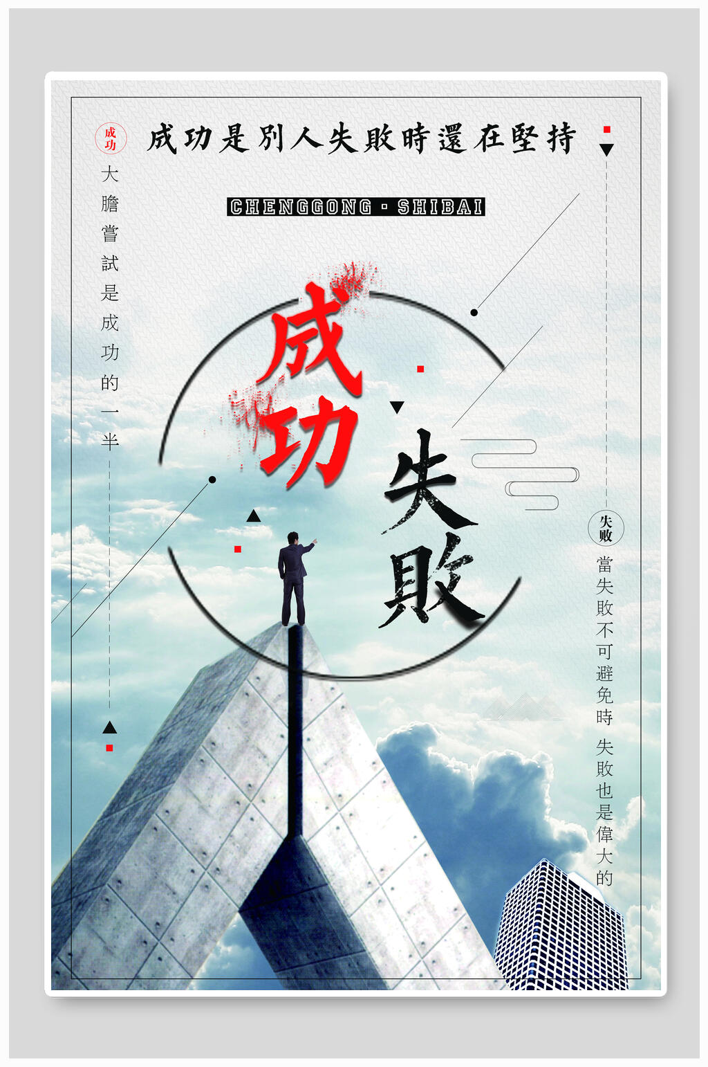 成功失败海报素材