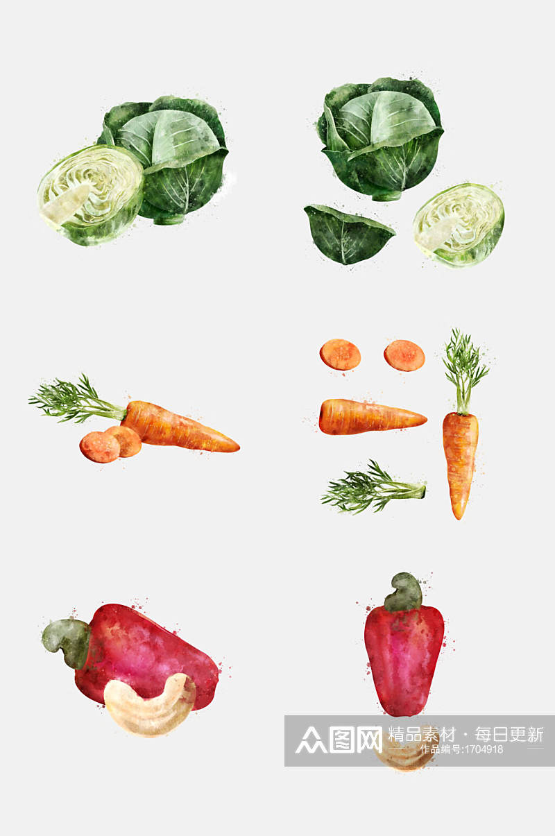 萝卜包菜果蔬元素素材素材