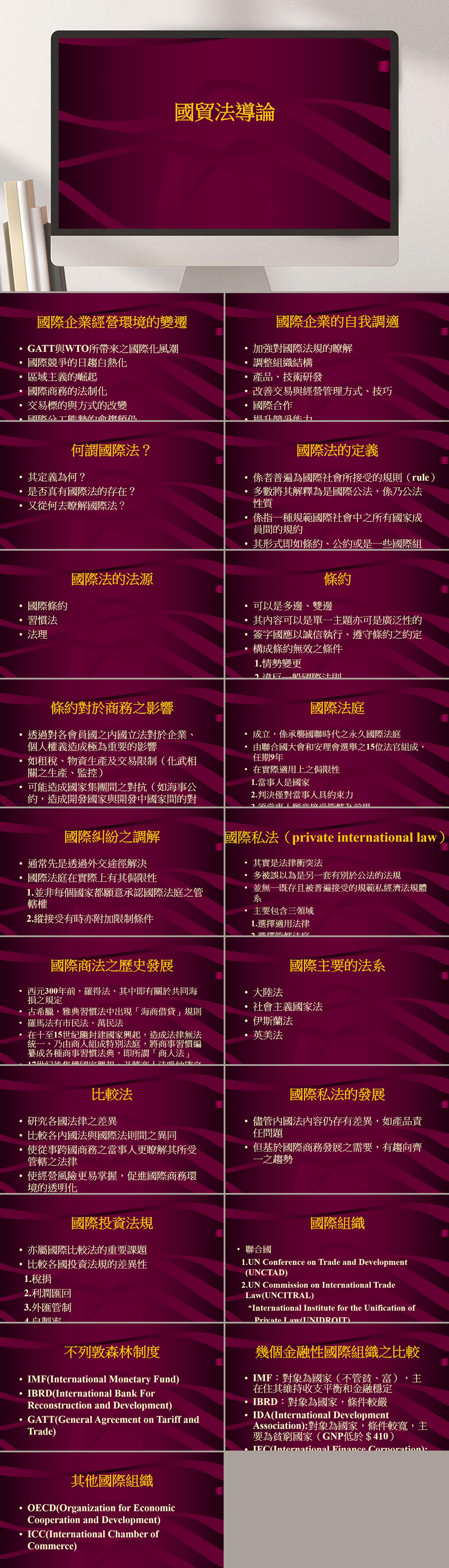国贸法导论PPT模板素材