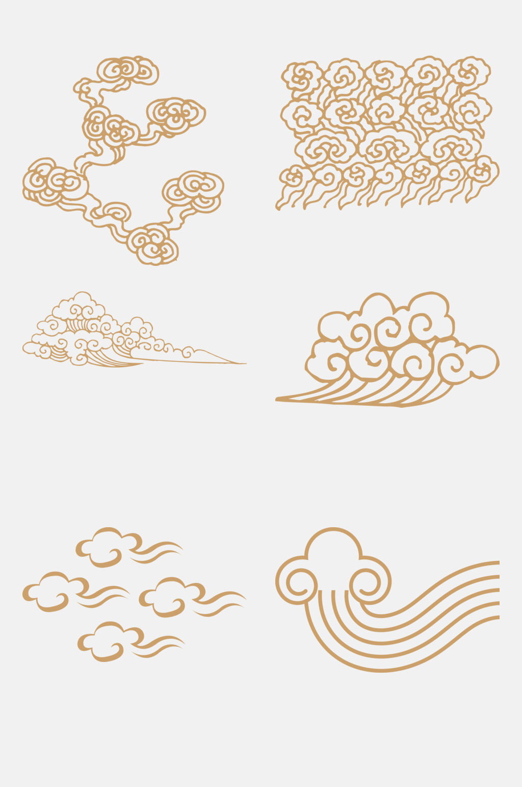 鎏金中式祥云元素素材素材