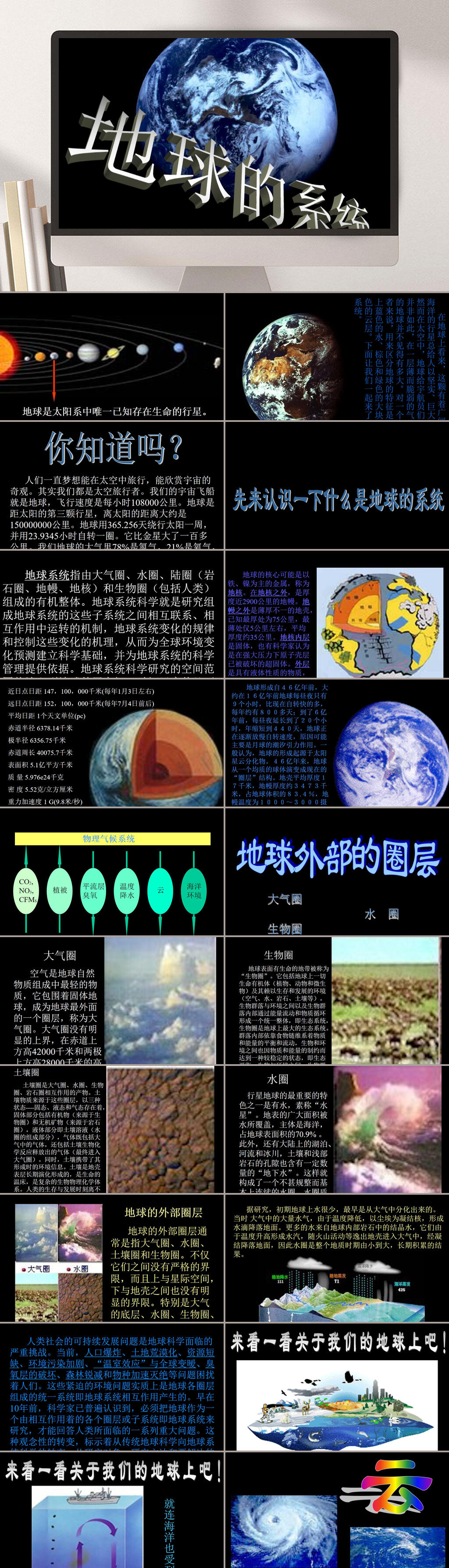 地球的系统PPT模板素材