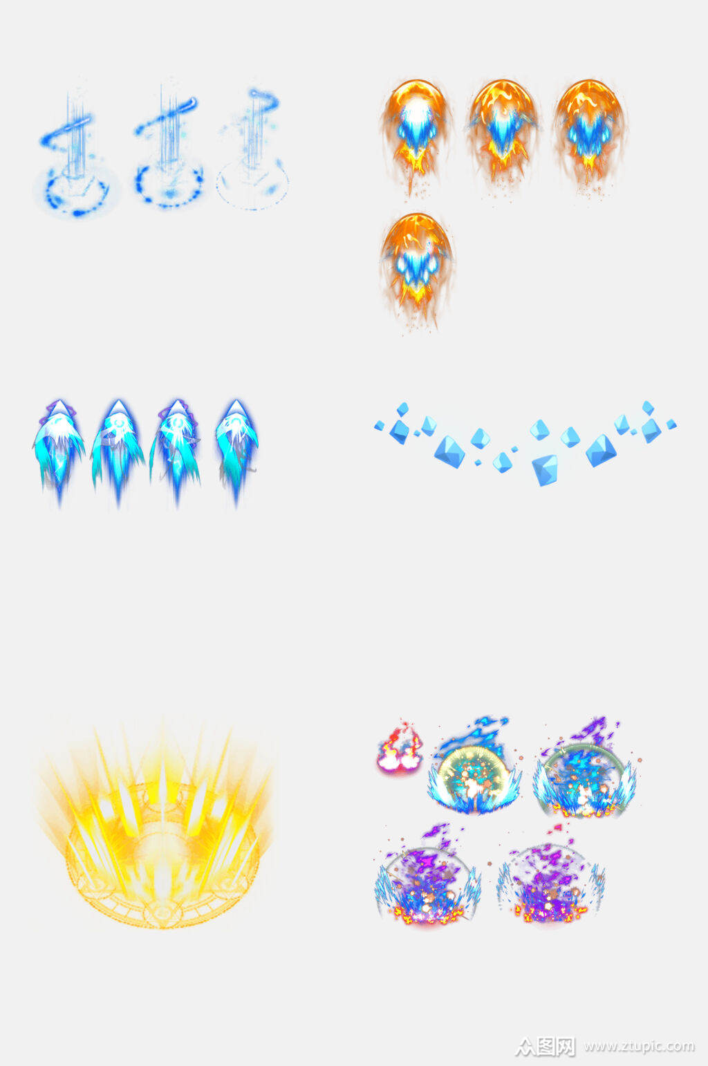 免抠元素卡通特效攻击光效元素素材