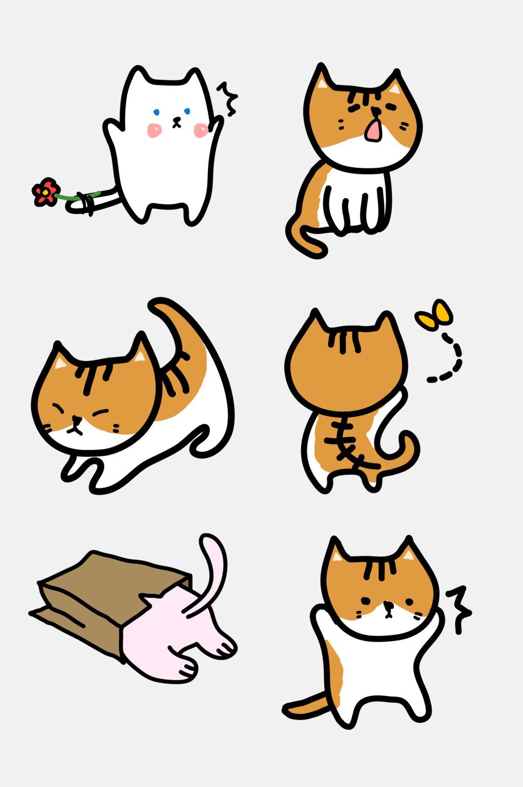 猫咪卡通宠物行业ppt可爱卡通猫咪幼儿教育ppt模板手绘风可爱猫咪白